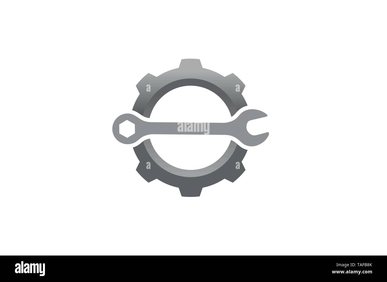 Kreative Gear Wrench Logo Design Illustration Stock Vektor