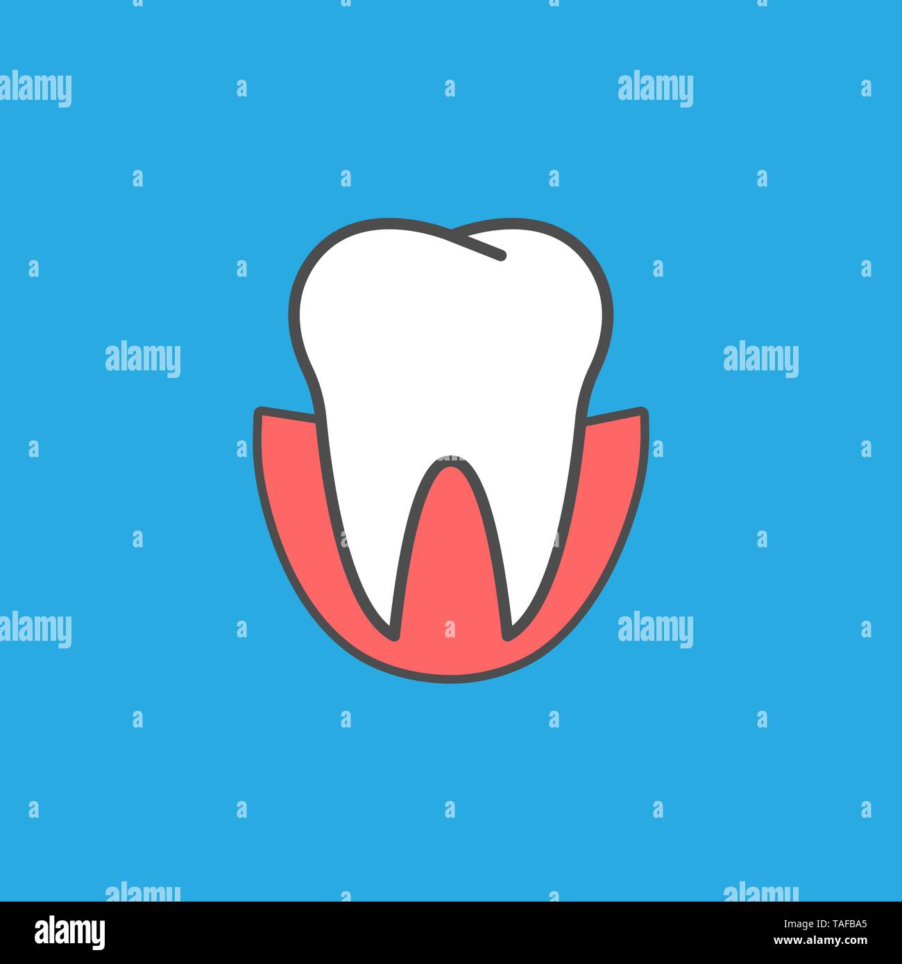 Zahn, Zahnpflege Symbol Symbol. Vector Illustration, flache Bauform. Stock Vektor