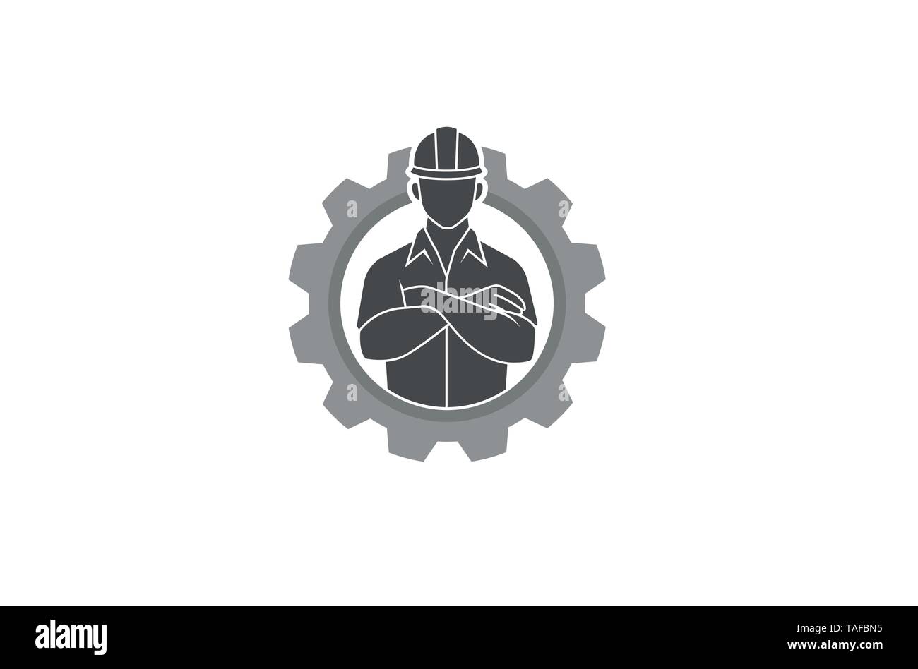 Creative Engineer Worker Gear Logo Vector Design Symbol Illustration Stock Vektor