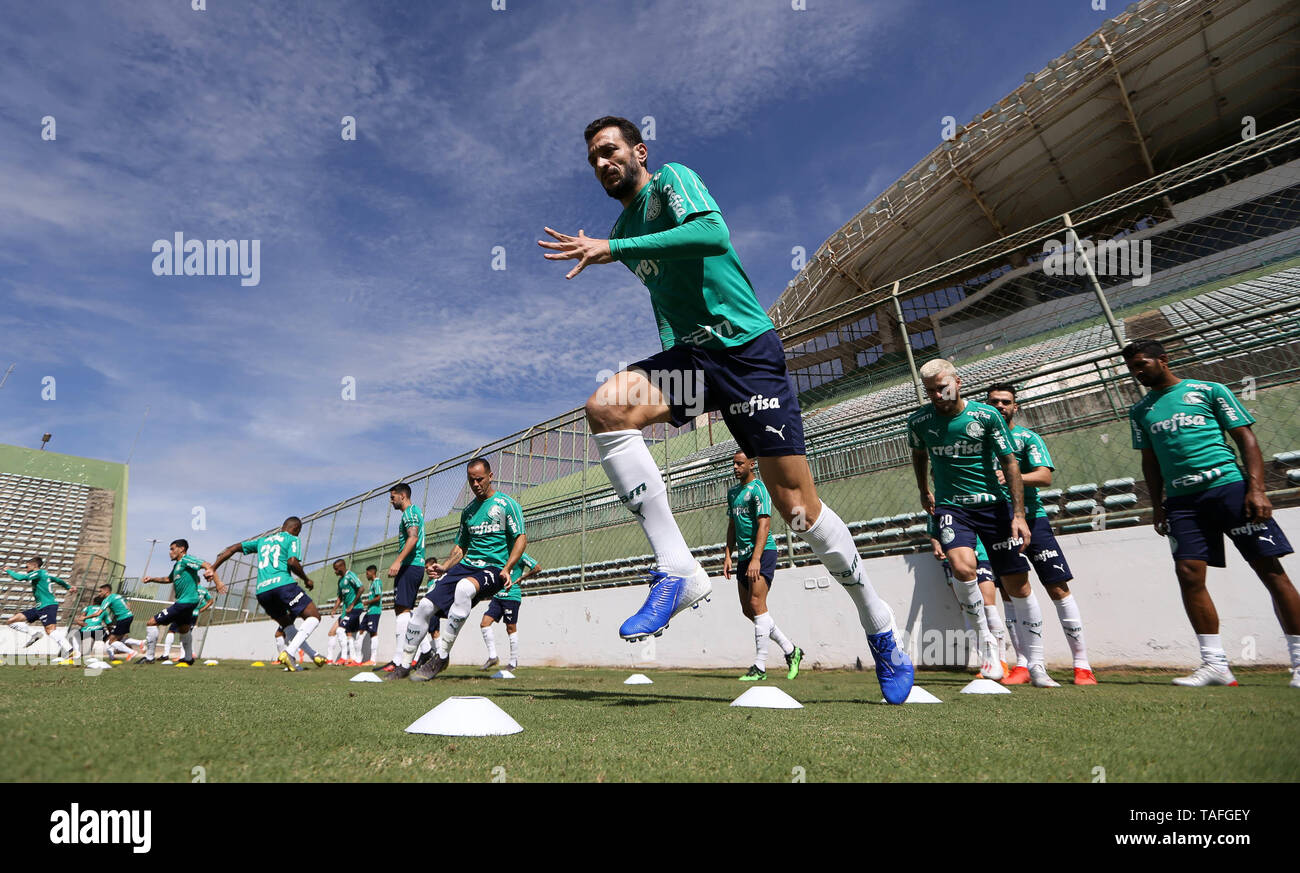 BRASÍLIA, DF - 24.05.2019: TREINO TUN PALMEIRAS EM BRASÍLIA - Der Spieler Edu Dracena, von SE Palmeiras, während der Ausbildung in der Bezerrão Stadion. (Foto: Cesar Greco/Fotoarena) Stockfoto