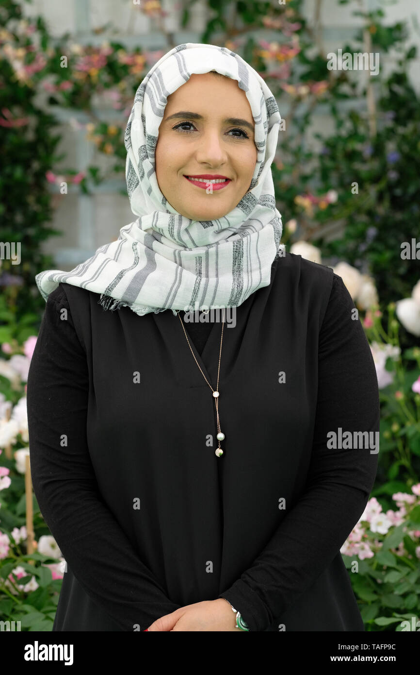 Hay Festival, Heu auf Wye, Powys, Wales, Großbritannien - Samstag, den 25. Mai 2019 - omanische Thema Jokha Alharthi Gewinner des Man Booker International Prize für ihren Roman Himmelskörper im Hay Festival. Foto Steven Mai/Alamy leben Nachrichten Stockfoto