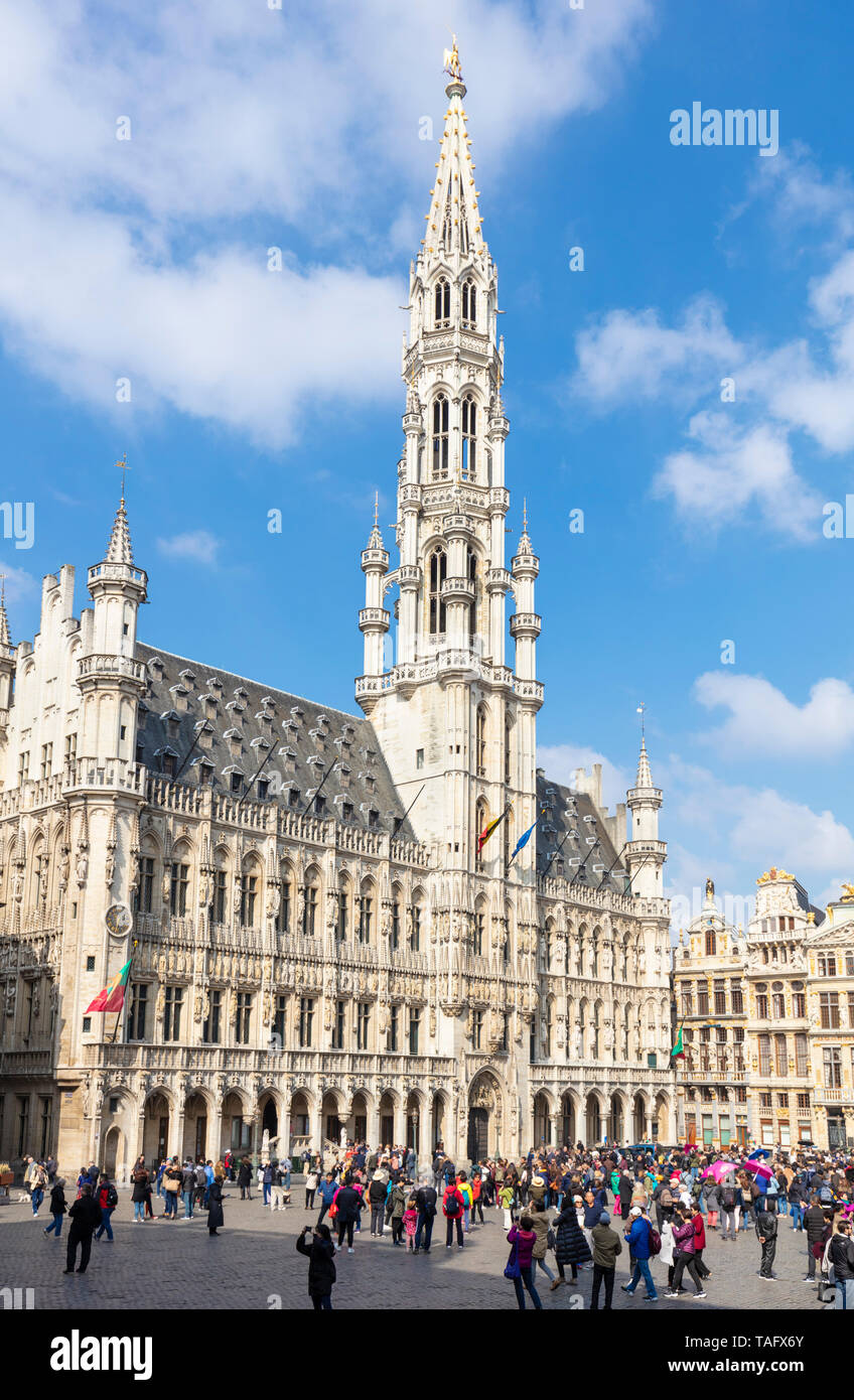 Brüssel Rathaus Brüssel Hôtel de Ville de Bruxelles Brussels Grand Place Brüssel Bruxelles Belgien Eu Europa Stockfoto