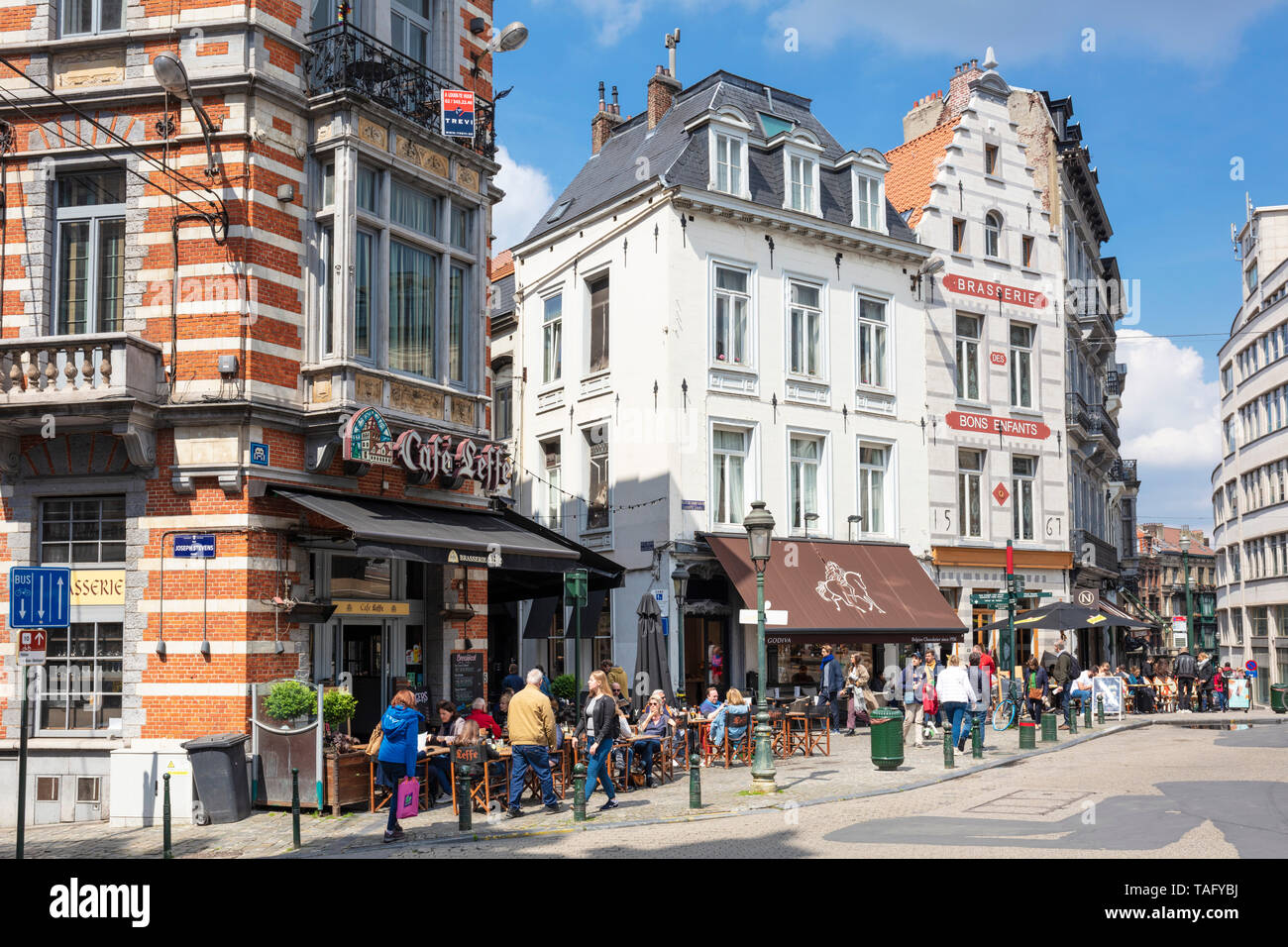 Berühmten Café Leffe Place du Grand Sablon Brüssel Belgien Eu Europa Stockfoto