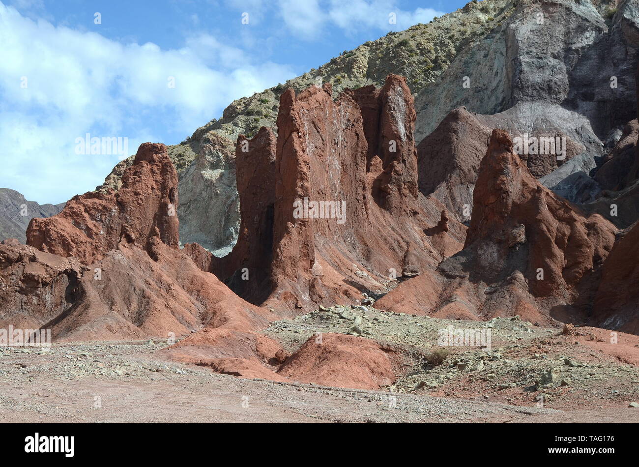 RAINBOW VALLEY LANDSCHAFT, Atacama, Chile. Stockfoto