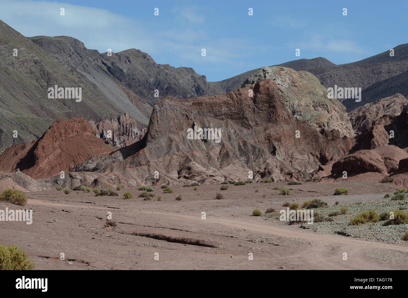 RAINBOW VALLEY LANDSCHAFT, Atacama, Chile. Stockfoto