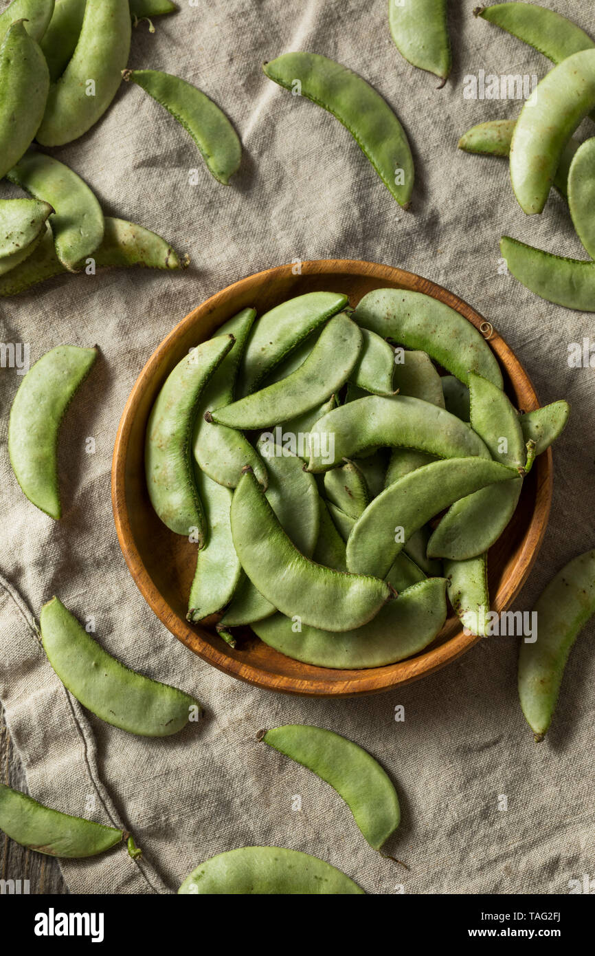 Raw Green Organic indischen Desi Papdi grüne Bohnen Stockfoto