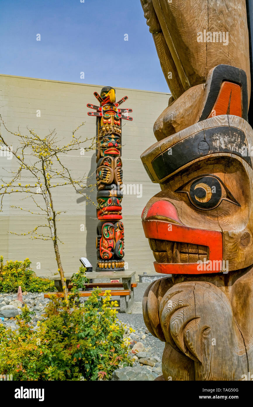 Totempfähle, Duncan, British Columbia, Kanada Stockfoto