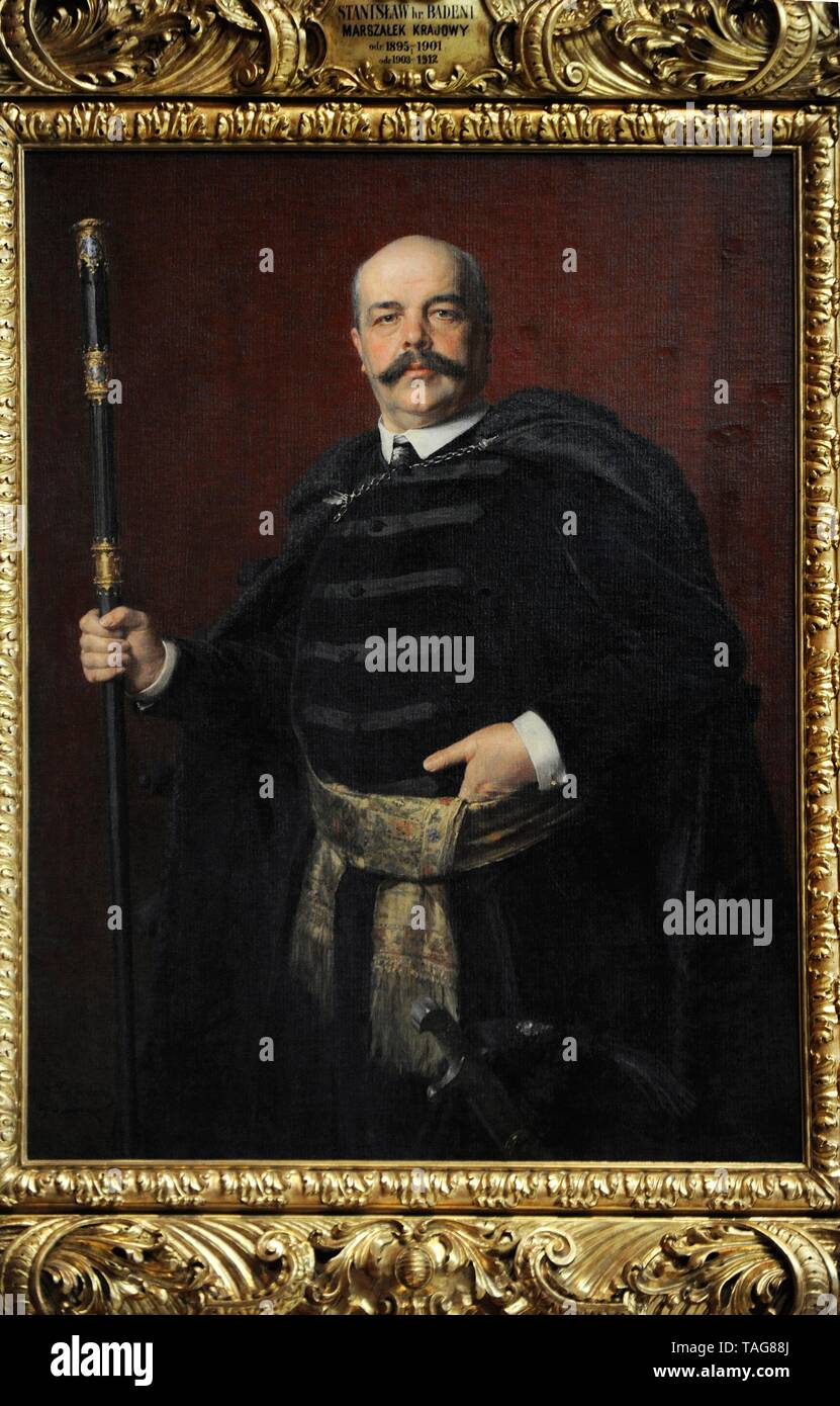 Stanislaw Marcin Badeni (1850-1912). Político polaco. Retrato por Kazimierz Pochwalski (1855-1940), 1903. Galería de Arte Del Siglo XIX Polaco (Lonja de los Paños, Sukiennice). Museo Nacional de Cracovia. Polonia. Stockfoto