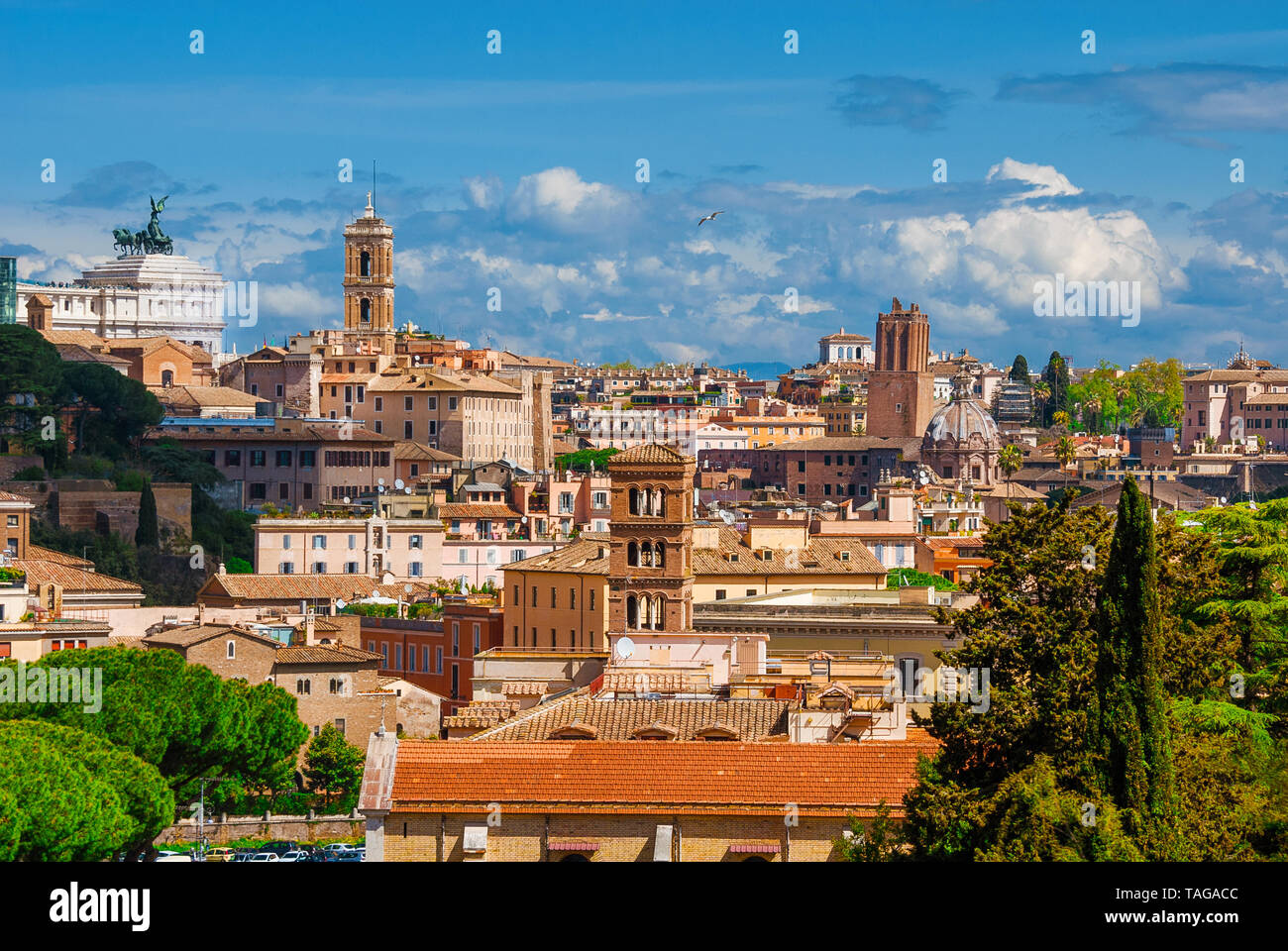 Blick auf die Altstadt Roms mit Kapitol alte Denkmäler Stockfoto