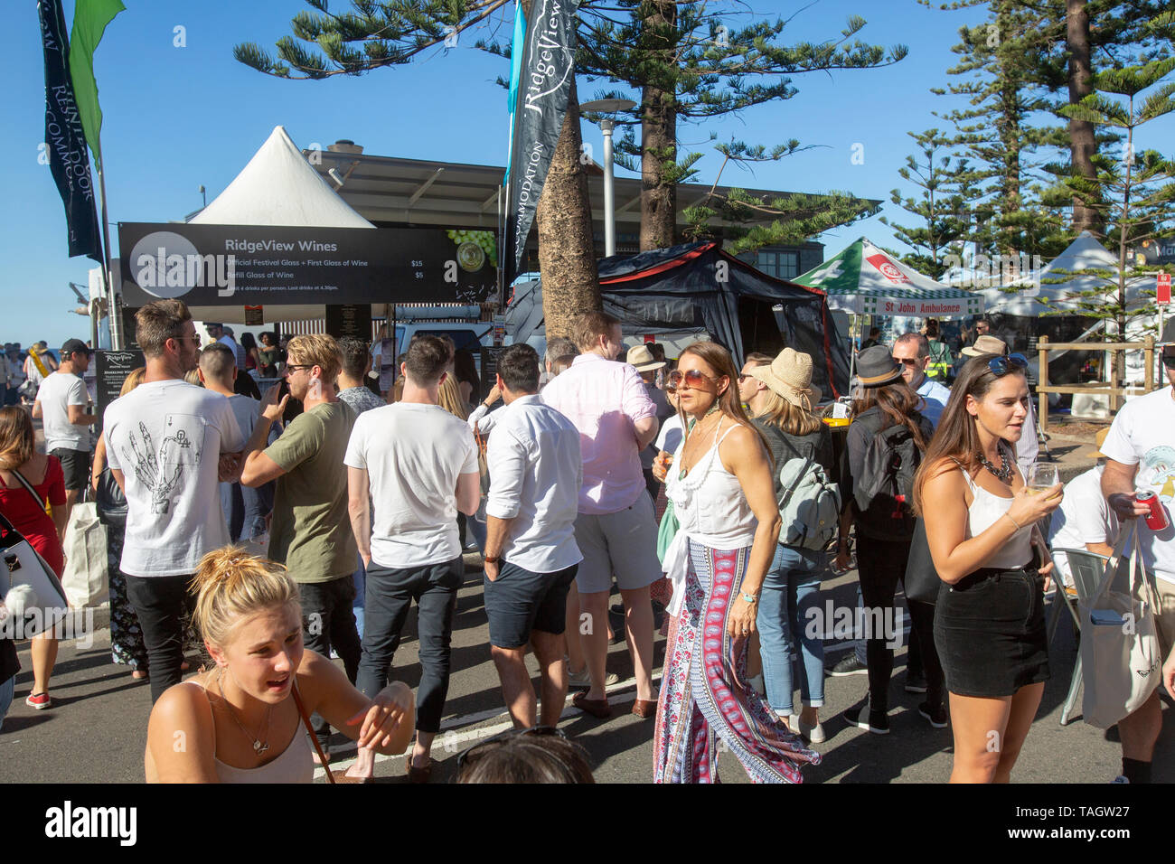 Geschmack von Manly, Australien Essen und Wein Festival in Manly Beach Sydney, Australien, statt auf den Straßen Stockfoto