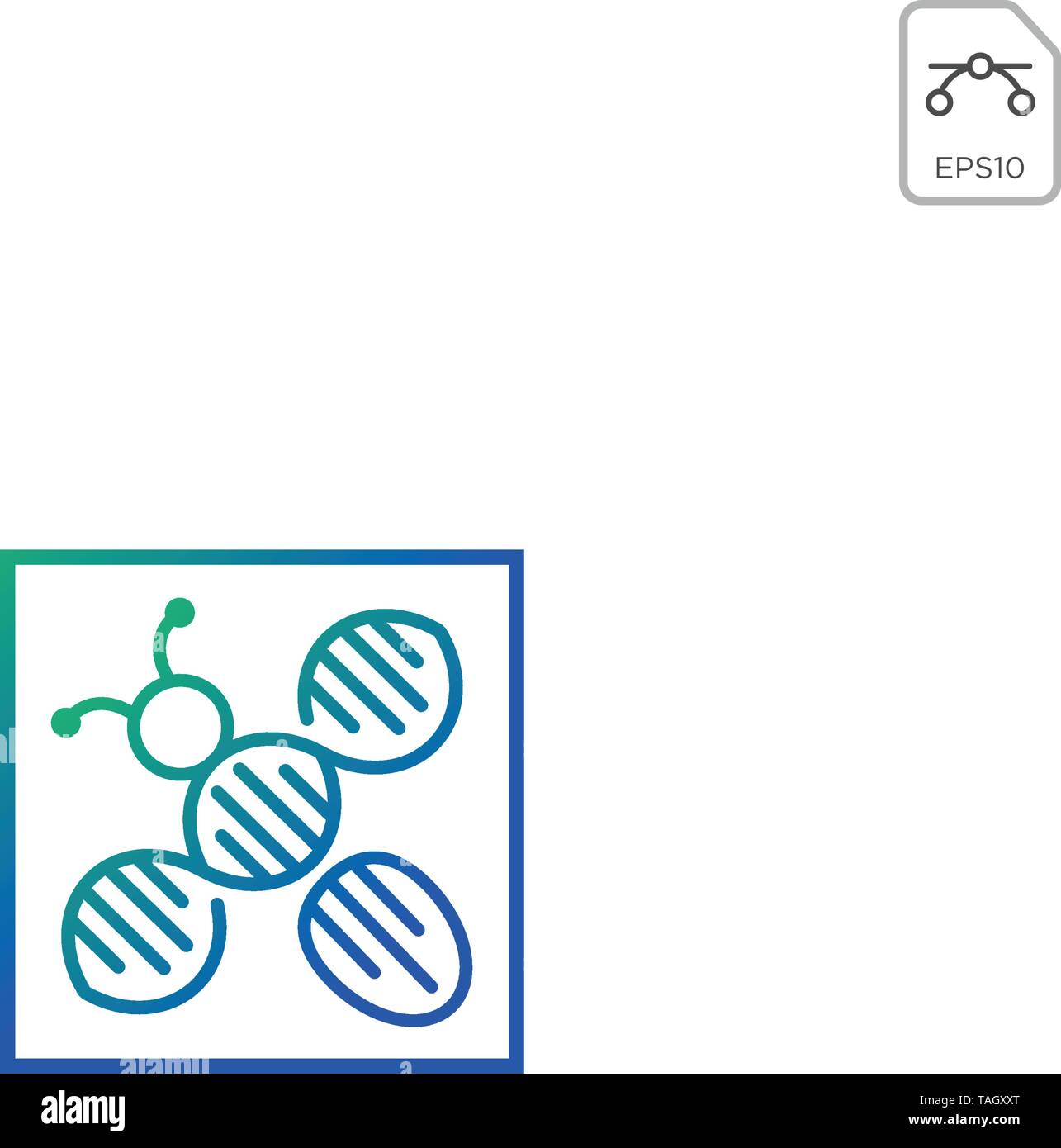 Dna-bee logo Vorlage vektor Symbol isoliert Stock Vektor