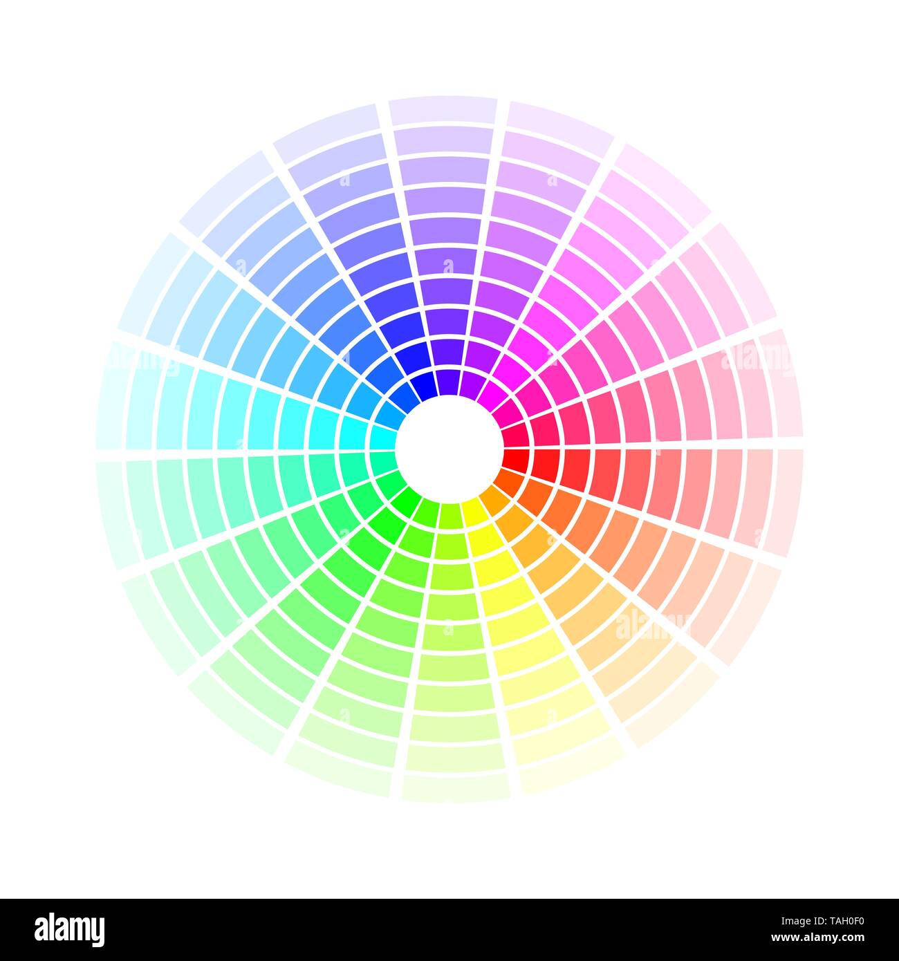 Farbkreis. Farbenfrohe Regenbogen Farben. Vector Illustration auf weißem Hintergrund Stock Vektor