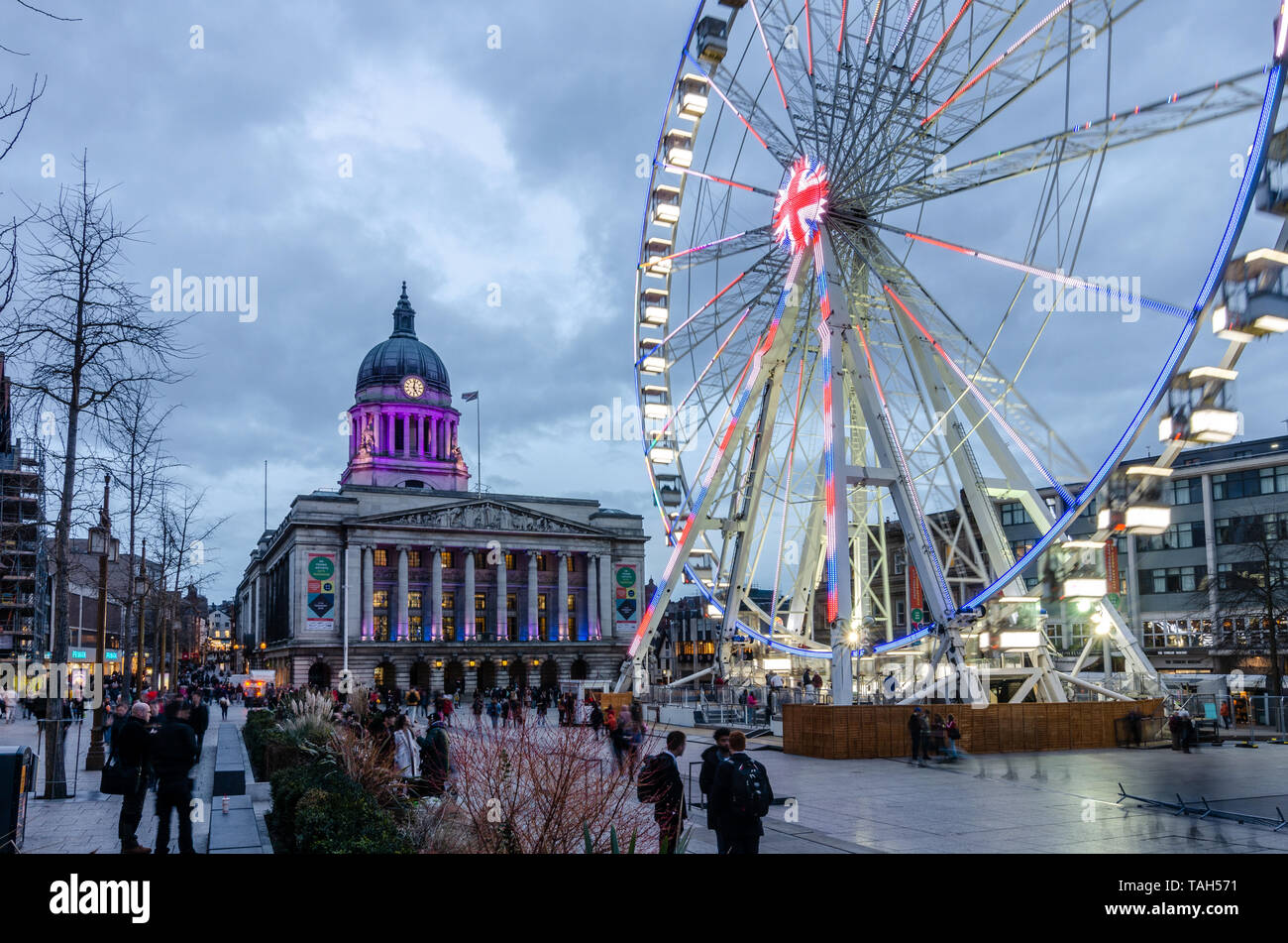 Das Rad von Nottingham der Old Market Square, Nottingham, Großbritannien Stockfoto