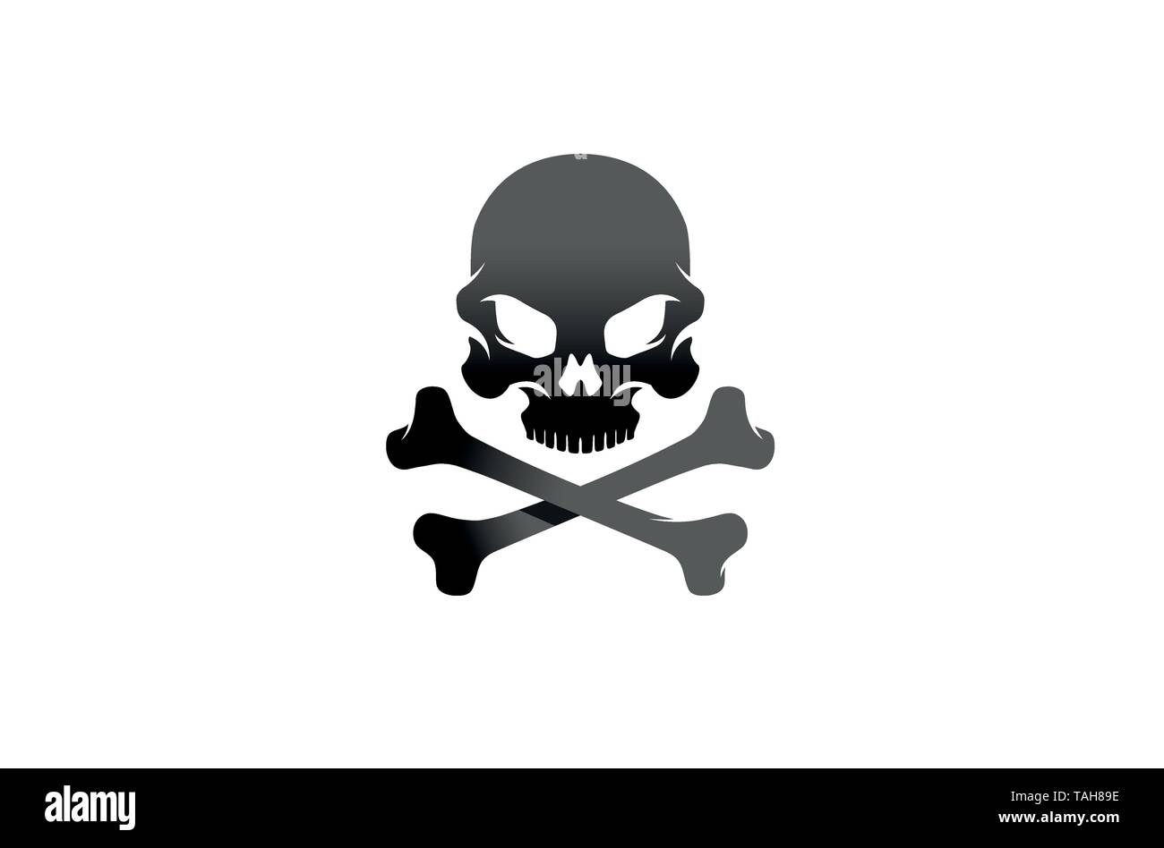 Kreative Schwarz Skelett Knochen Skull Design Vector Illustration Stock Vektor