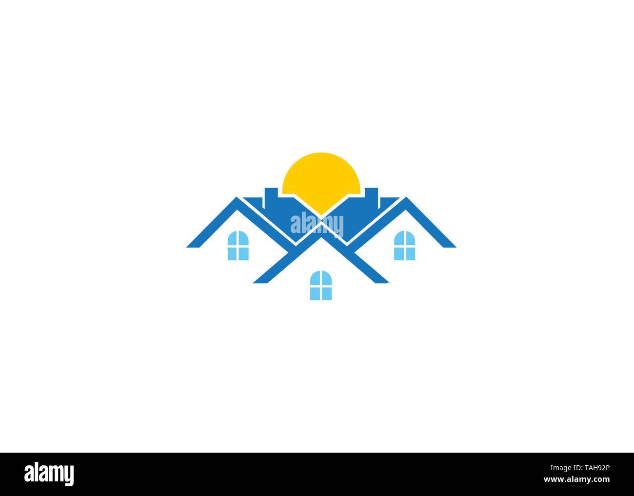 Kreative drei Gebäude Haus Logo Stock Vektor