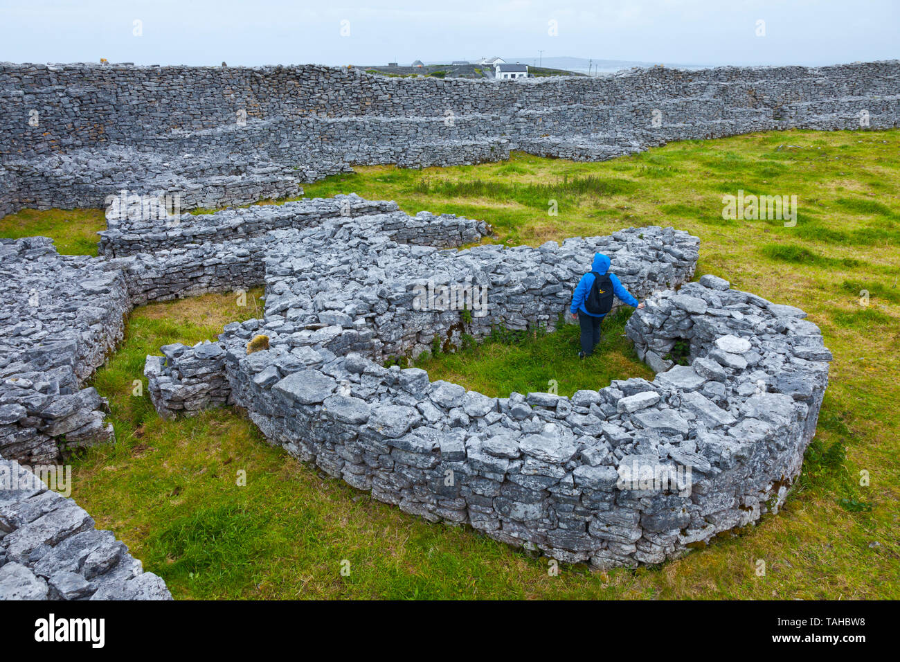 Dún Chonchúir Fort. Inishmaan Insel - Inis Oirr. Aran Inseln, Galway County, West Irland, Europa Stockfoto