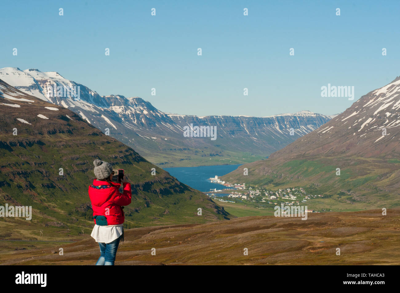Touristen fotografieren Island Stockfoto