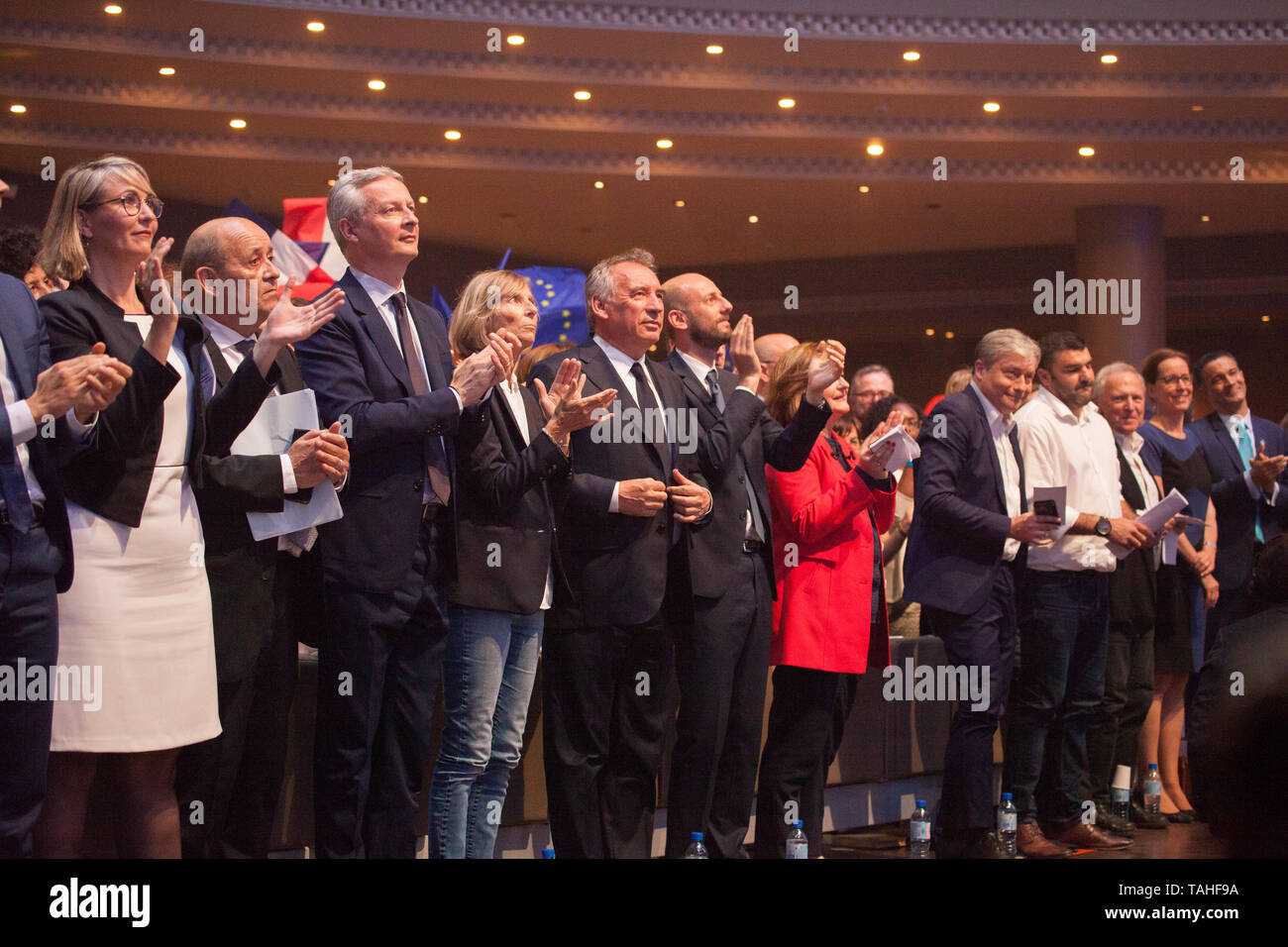 Treffen der Gruppe "NAISSANCE" der Partei LREM der Republik im März für die französischen Wahlen zum Europäischen Parlament mit dem Leiter der Liste Nathalie Loiseau Stockfoto