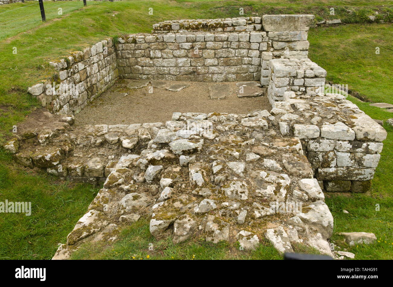 Römische Ruinen in Chesters Fort und Museum in Hexham U.K Stockfoto