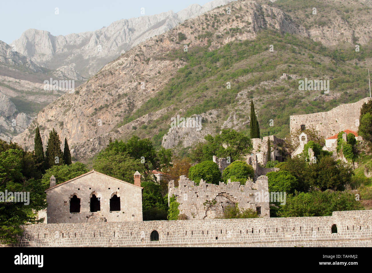 Malerischer Blick auf historische Stari Bar Montenegro Stockfoto