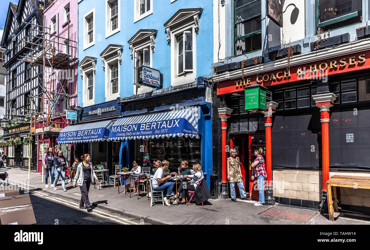 Griechische Street, Soho, London, England, UK. Stockfoto