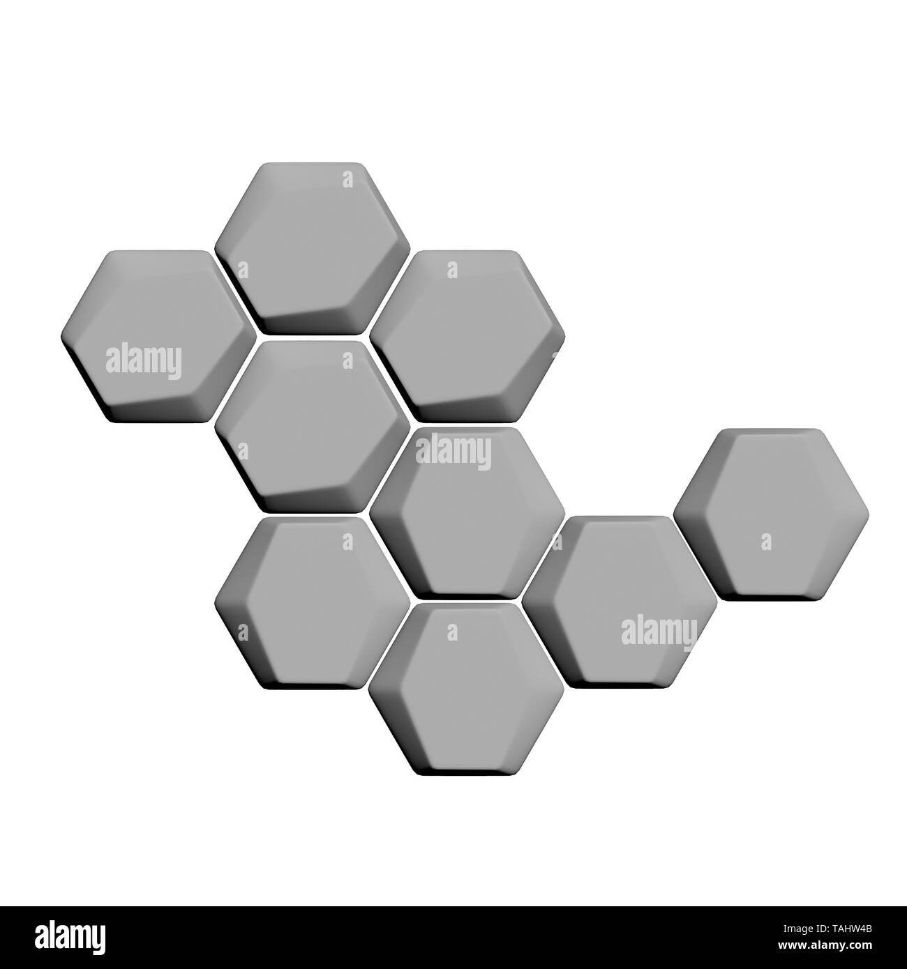 3D-Render Hexagon grafische Zeichen Stockfoto