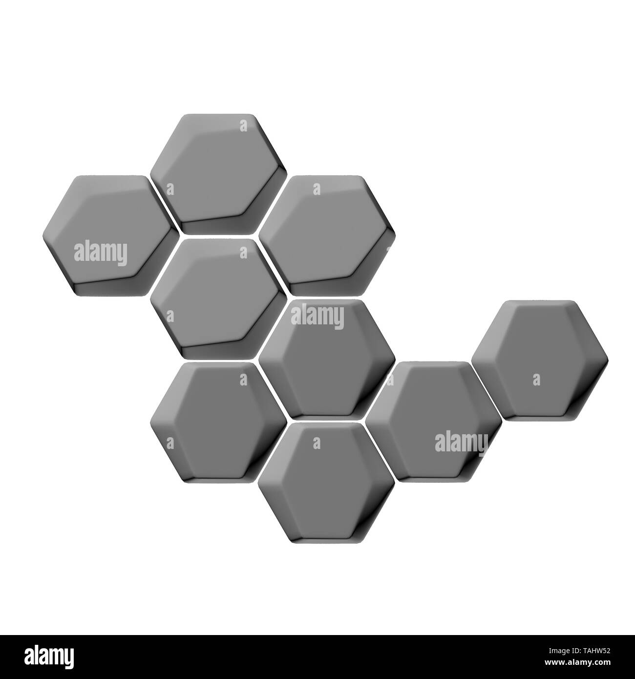3D-Render Hexagon grafische Zeichen Stockfoto