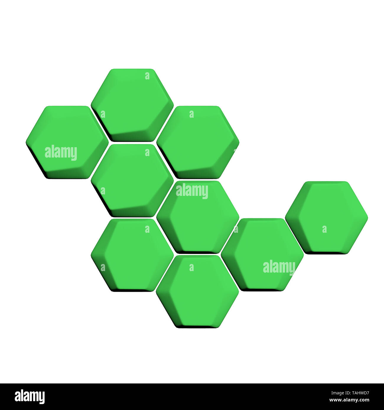 3D-Render Hexagon grafische Zeichen Stockfoto