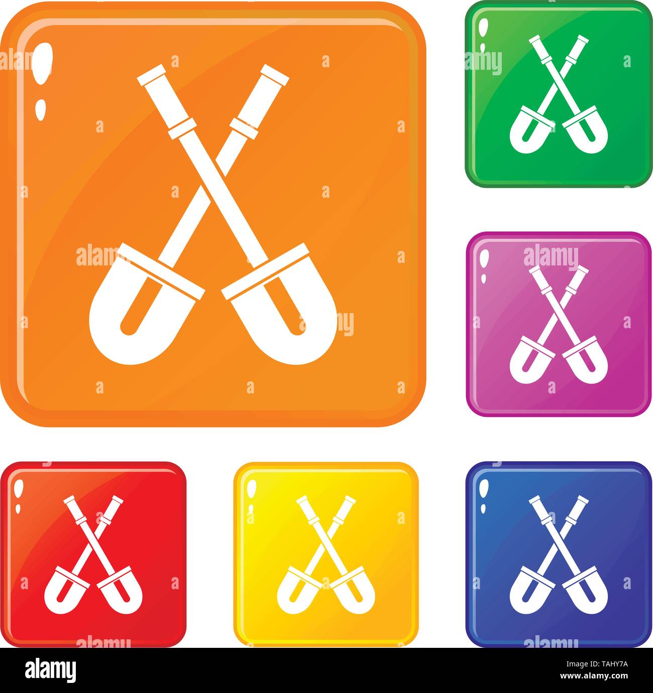 Schaufeln Icons Set Vector Farbe Stock Vektor