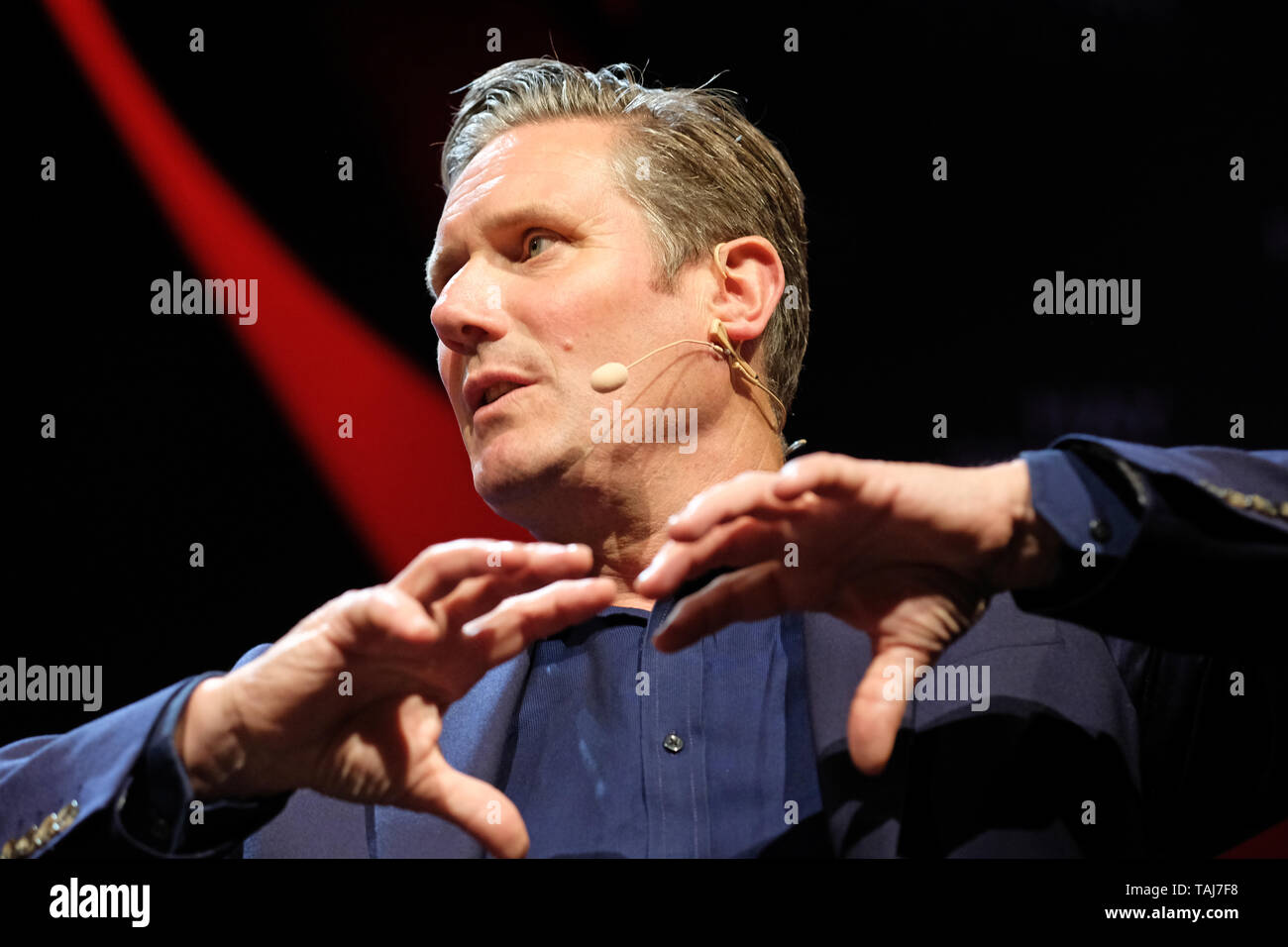 Hay Festival, Heu auf Wye, Powys, Wales, Großbritannien - Samstag, den 25. Mai 2019 - Keir Starmer MP die Labour Party Schatten Brexit Sekretärin auf der Bühne sprechen über Brexit Großbritannien am Tag 3 dieser Jahre Hay Festival. Foto Steven Mai/Alamy leben Nachrichten Stockfoto