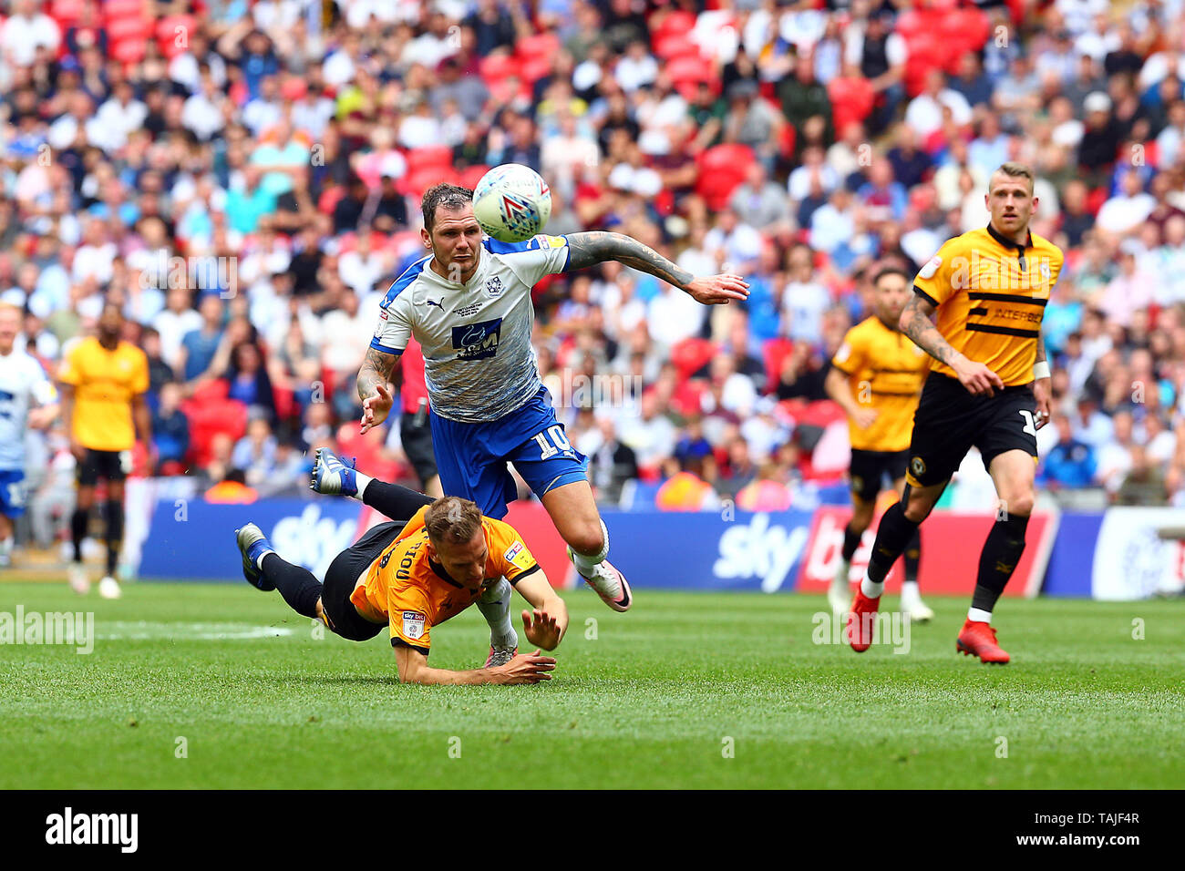 James Norwood der Tranmere Rovers während der efl Sky Bet Liga 2 Play-Off Finale zwischen Newport County und Tranmere Rovers im Wembley Stadion, London, England am 25. Mai 2019. Foto von Dave Peters. Nur die redaktionelle Nutzung, eine Lizenz für die gewerbliche Nutzung erforderlich. Keine Verwendung in Wetten, Spiele oder einer einzelnen Verein/Liga/player Publikationen. Stockfoto