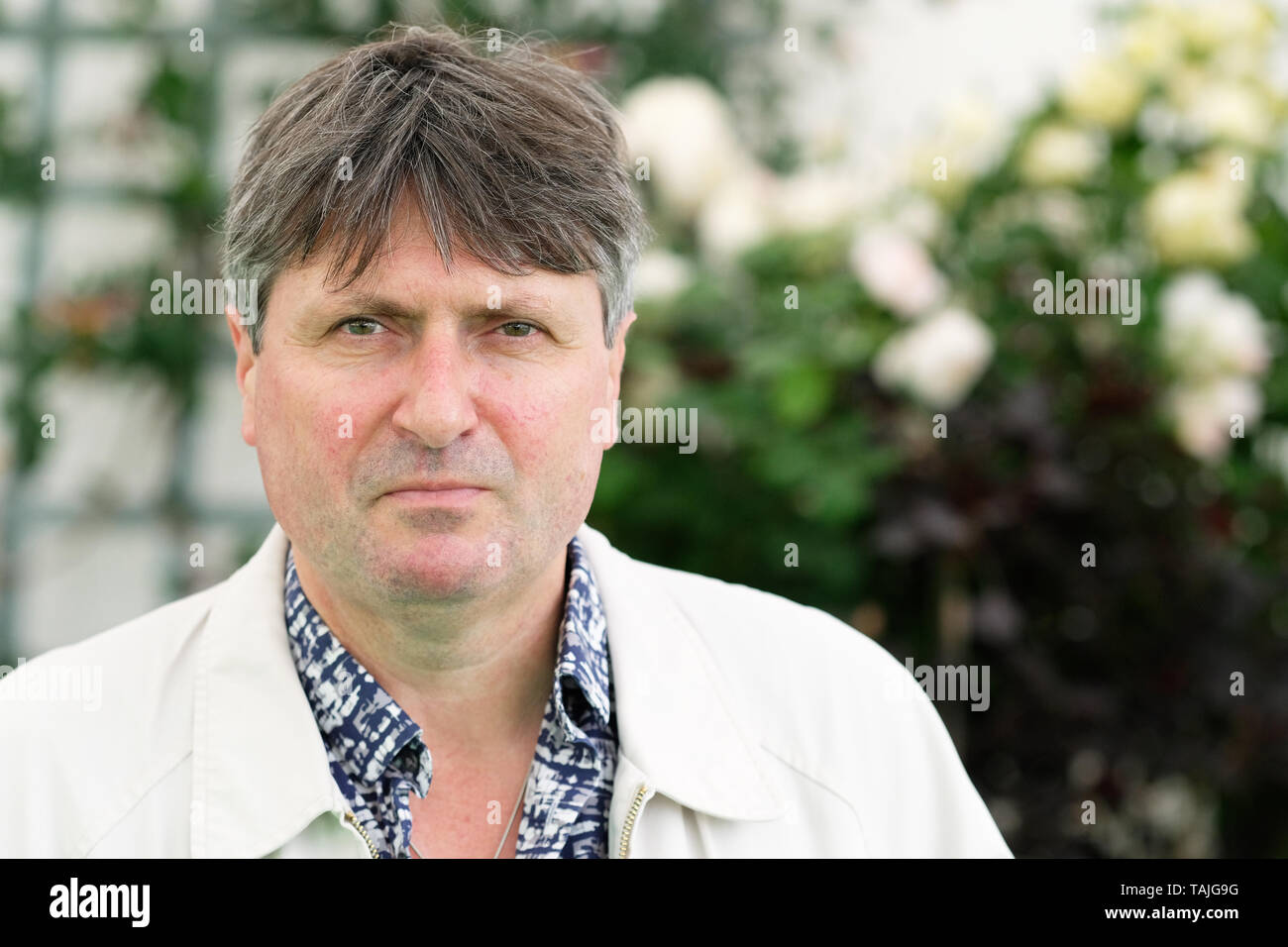 Das Heu, das auf Wye, Wales, Großbritannien. 26. Mai 2019. Dichter Simon Armitage im Hay Festival. Er war Poet Laureate im Mai 2019 ernannt. Credit: Steven Mai/Alamy leben Nachrichten Stockfoto