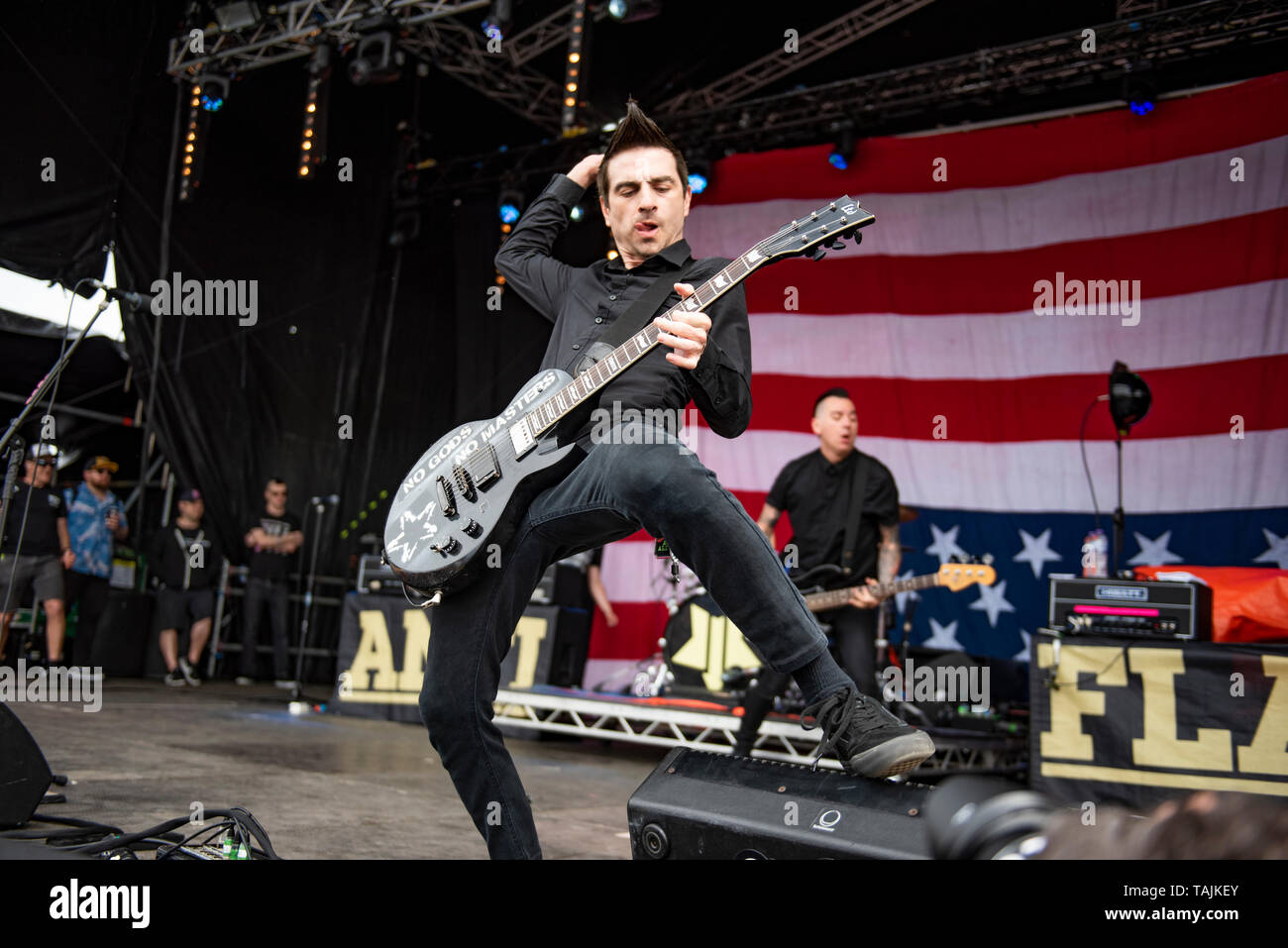 Leeds, Großbritannien. 25. Mai 2019. Anti Flag am 2019 Slam Dunk Festival nördlich auf den Punk in Drublic Bühne 2019-05-25 durchführen Stockfoto