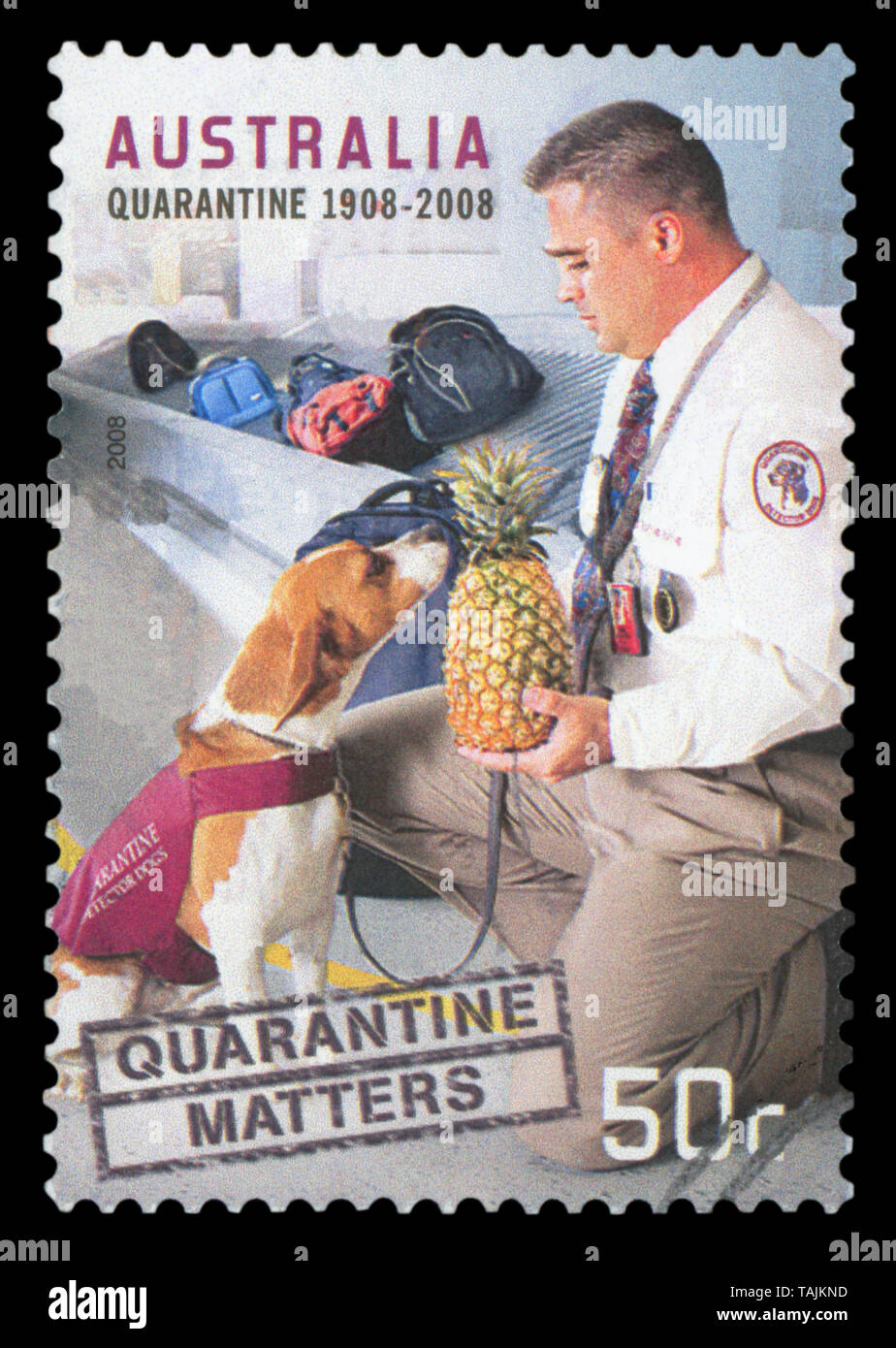 Australien - CIRCA 2008: Eine Briefmarke gedruckt in Australien gewidmet der Quarantäne, ca. 2008 Stockfoto