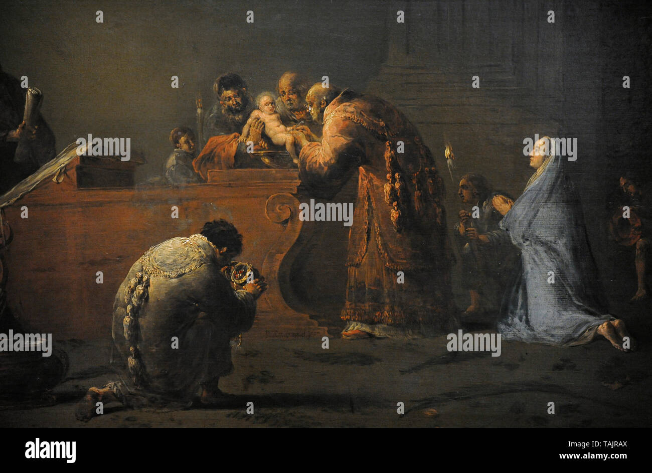 Leonaert Bramer (1596-1674). Niederländische Maler. Die Beschneidung Jesu, Ca. 1640. Detail. National Museum. Warschau. Polen. Stockfoto