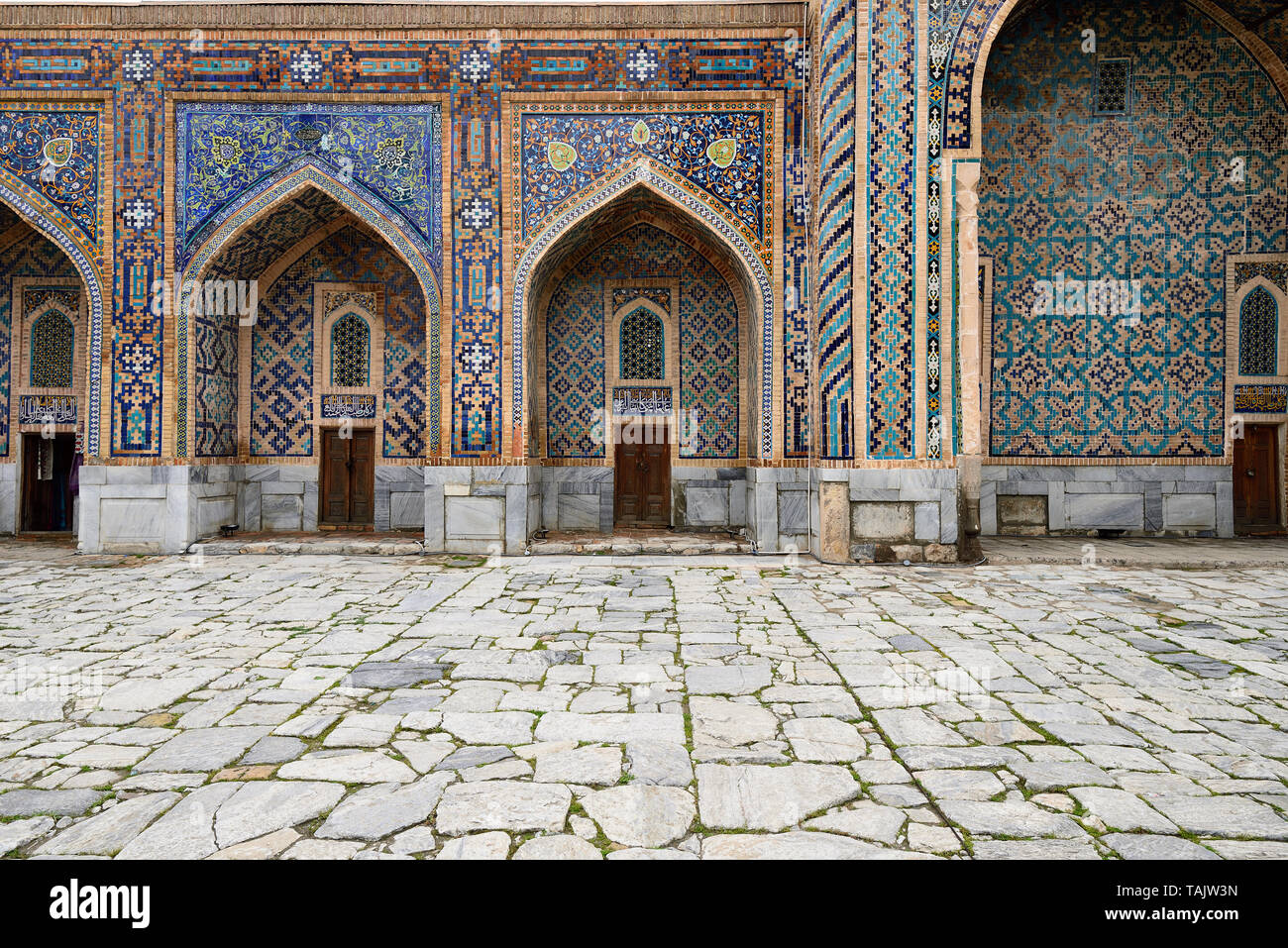 Samarkand, Usbekistan, Registon Hauptplatz bewundern Sie die antiken Denkmäler von Samarkand, der architektonische Perle an der Seidenstraße Stockfoto