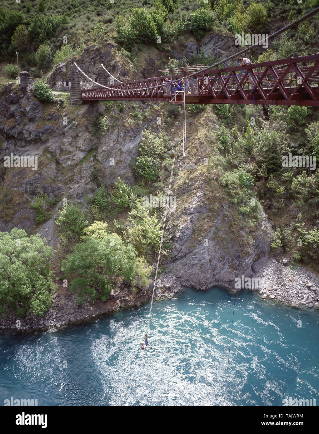 Das Kawarau Bungy Brücke, Kawarau River, Queenstown, Region Otago, Südinsel, Neuseeland Stockfoto