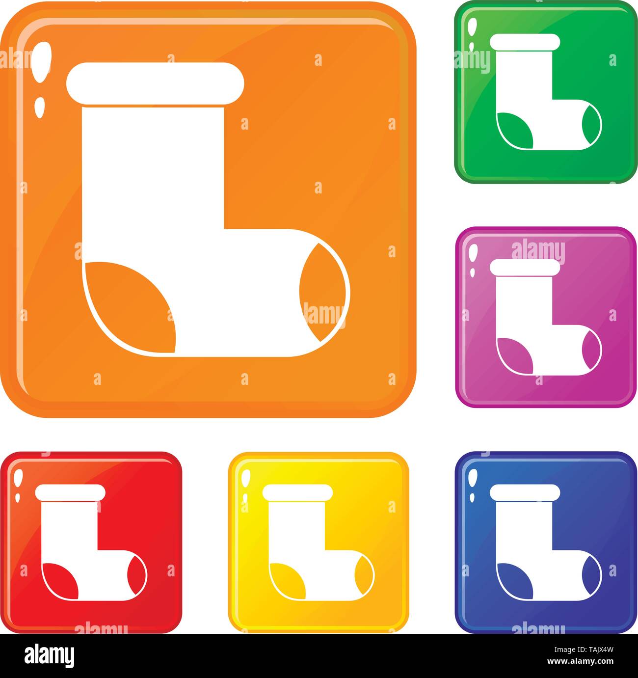 Filz boot Icons Set Vector Farbe Stock Vektor