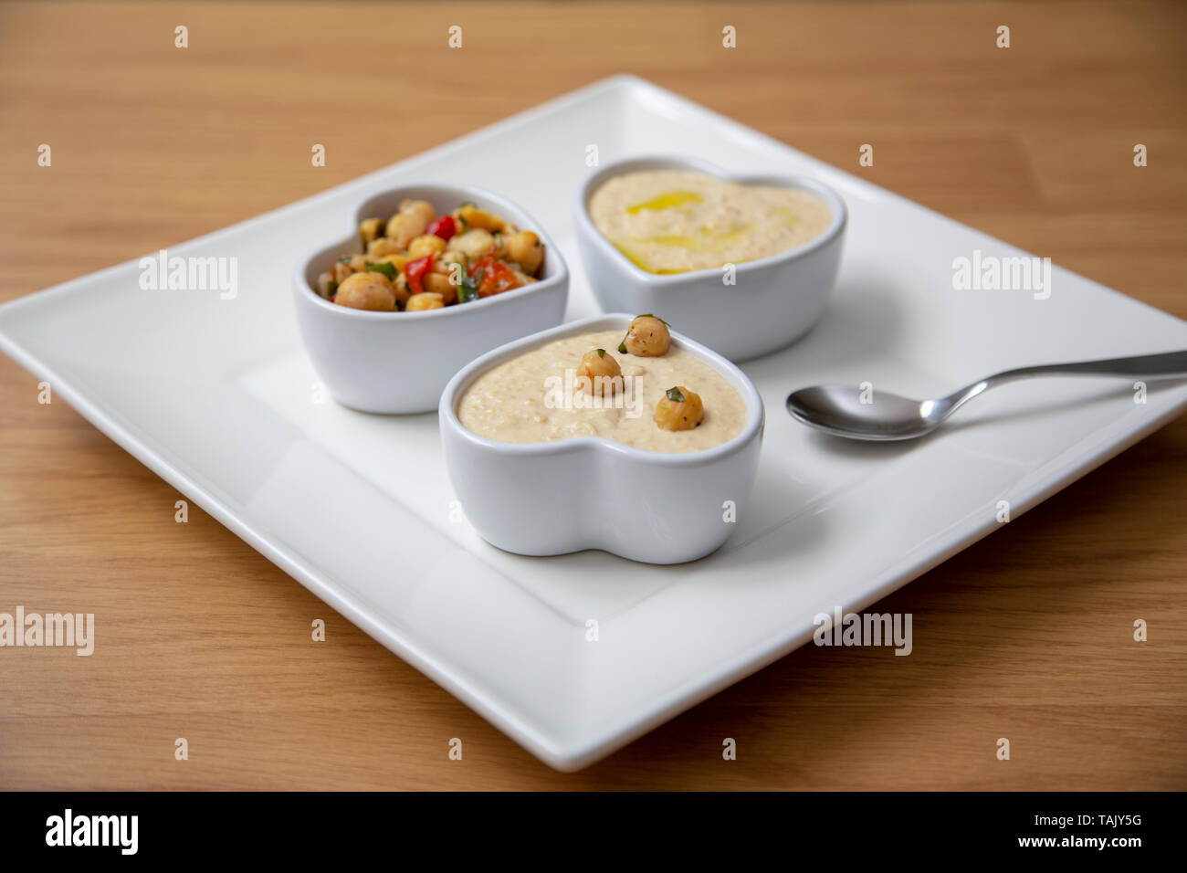 Stil Houmous Snack Stockfoto