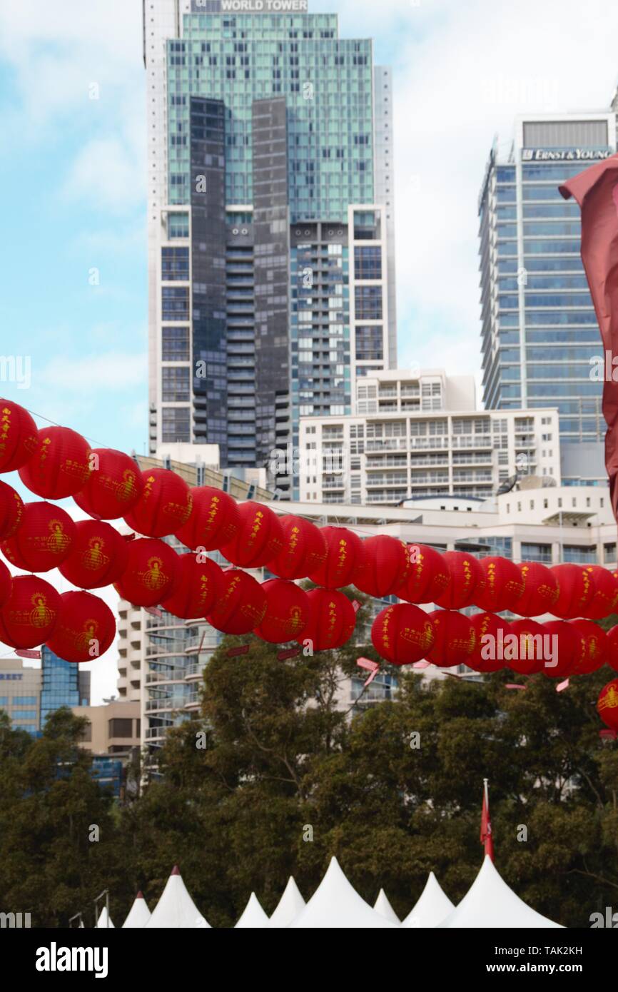 Sydney Downtown ist bereit, die Chines neues Jahr Feier beginnen in Kürze Stockfoto