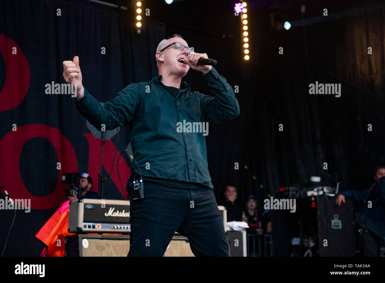 Leeds, Großbritannien. 25. Mai 2019. Schlechte Religeon am 2019 Slam Dunk Festival nördlich auf den Punk in Drublic Bühne 2019-05-25 durchführen Stockfoto