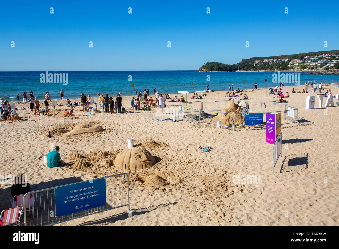 Sandburgen Wettbewerb auf Manly Beach in Sydney, Australien Stockfoto
