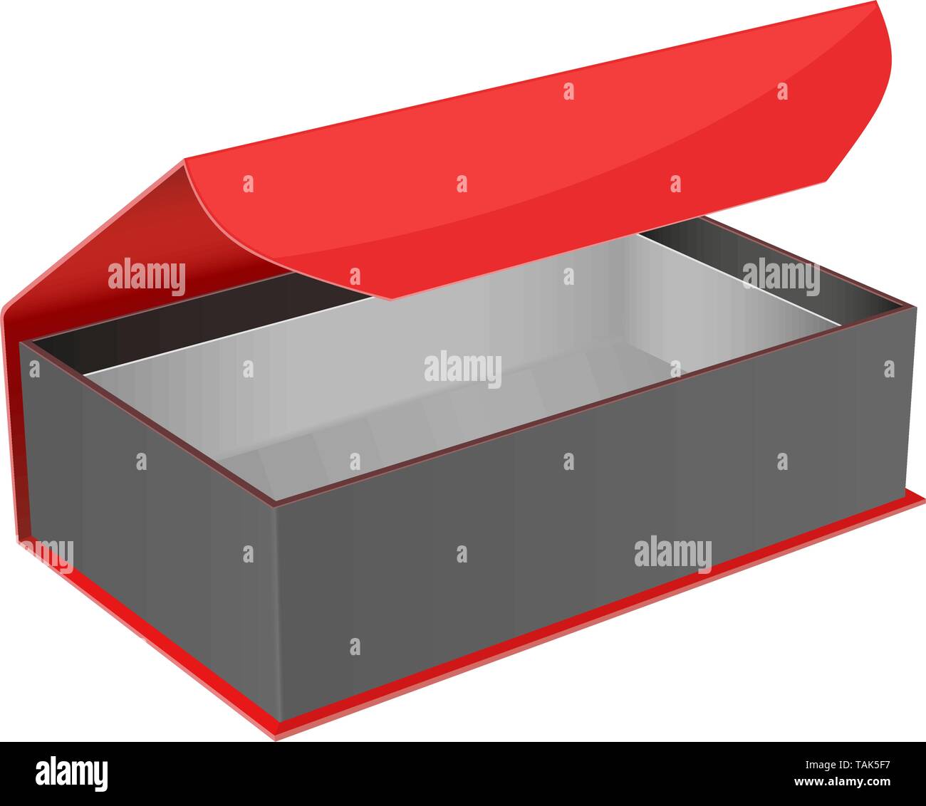 Rot und Schwarz Geschenkbox. Öffnen schmuck Box mit Magnetverschluss  Stock-Vektorgrafik - Alamy