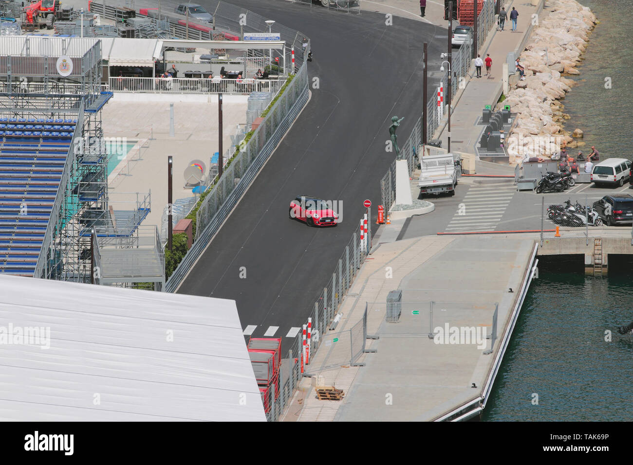 Monte Carlo, Monaco - Apr 19, 2019: Auto auf der Rennstrecke von 'F1' Stockfoto