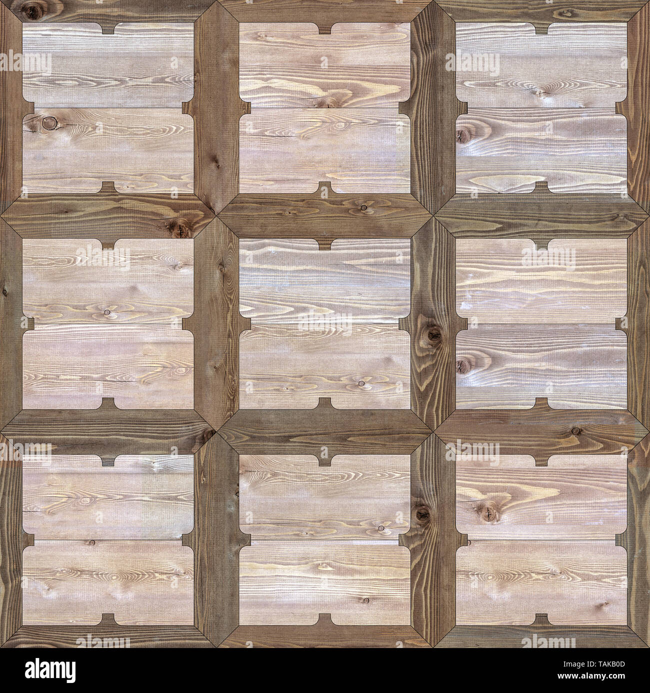 Klassisches Musterparkett aus Naturholz nahtlose Textur Stockfoto