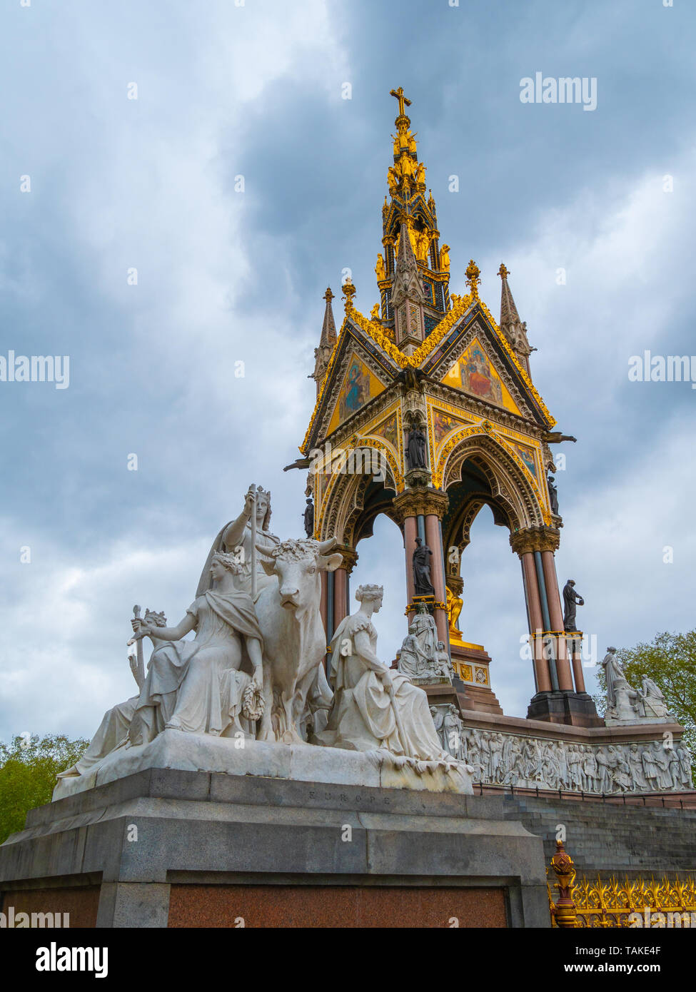 Albert Memorial im Londoner Hyde Park. Stockfoto