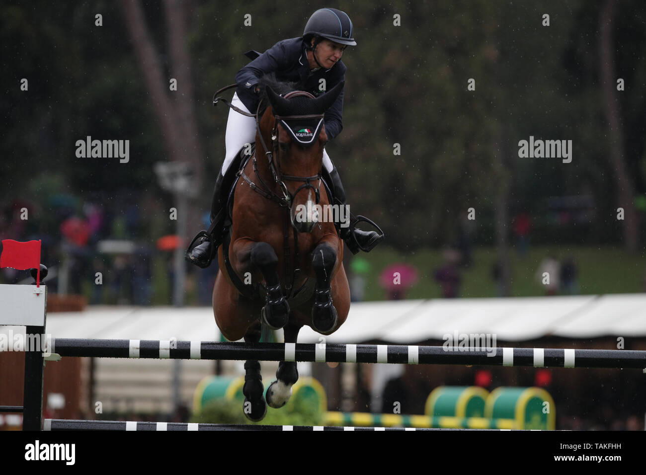 Roma, Italien. 26 Mai, 2019. Rom, Italien 26/05/2019 Piazza di Siena 87 CSIO 5* Piazza di Siena Rolex Grand Prix Roma2019 Laura Kraut (USA) auf neugierige George Credit: Giuseppe Pino Fama/Pacific Press/Alamy leben Nachrichten Stockfoto