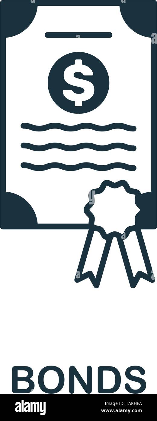 Symbol "Bindungen". Kreatives Elementdesign aus der Kollektion der Börsenkymbole. Symbol für Pixel Perfect Bonds für Webdesign, Apps, Software und Drucknutzung Stock Vektor