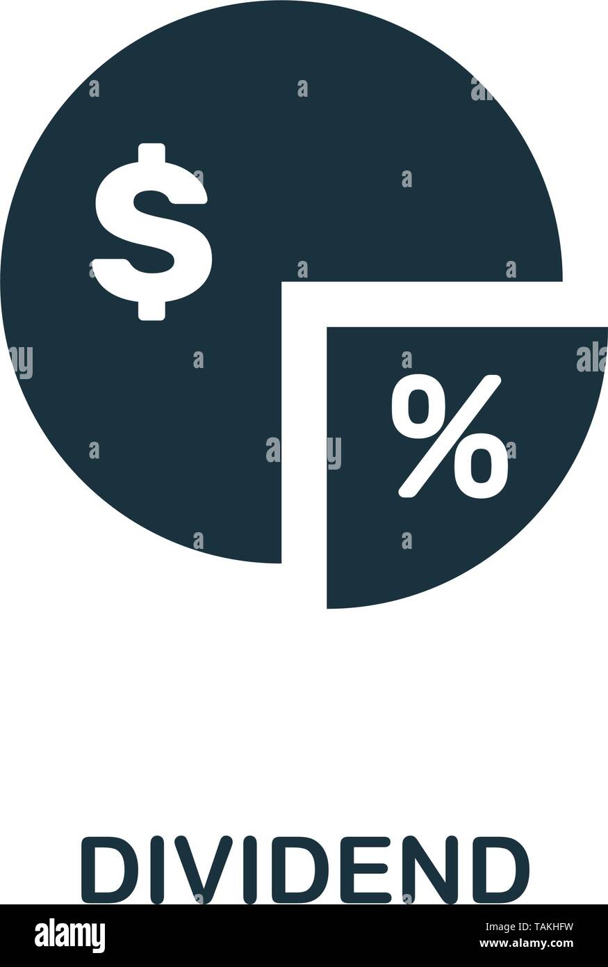 Dividendensymbol. Kreatives Elementdesign aus der Kollektion der Börsenkymbole. Pixel Perfect Dividende Symbol für Webdesign, Apps, Software, Drucknutzung Stock Vektor