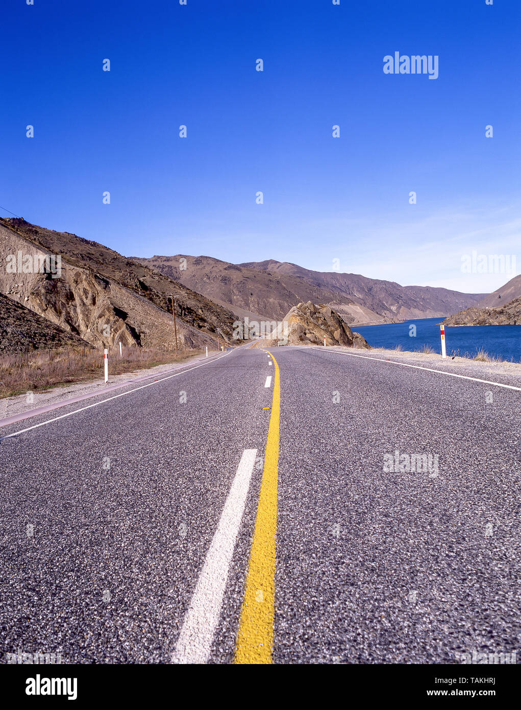 State Highway 8, in der Nähe von Clyde, Otago District, South Island, Neuseeland Stockfoto